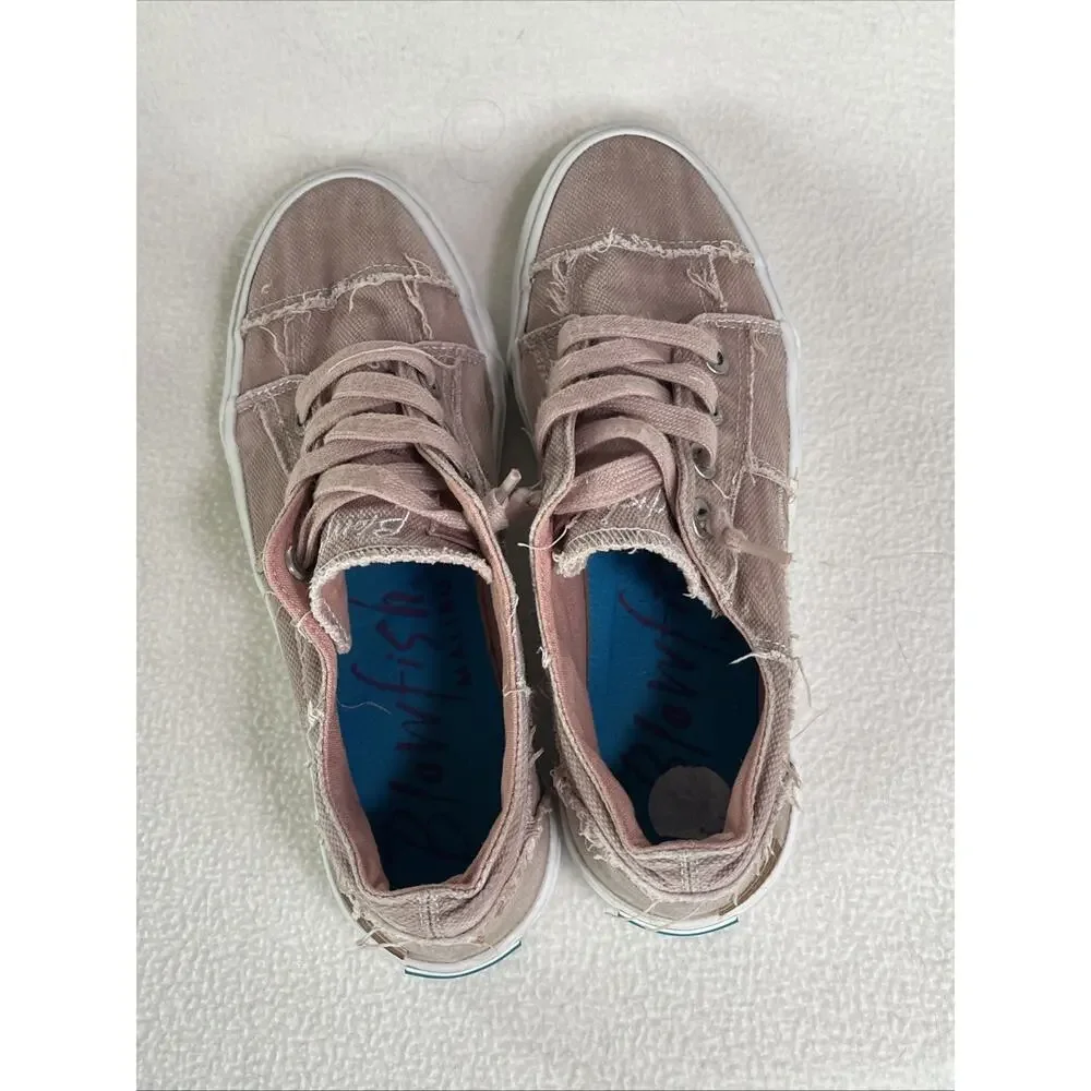 Blowfish Malibu Fixed-Lace Dusty Rose Canvas Sneakers (For Women) - Size 8 US